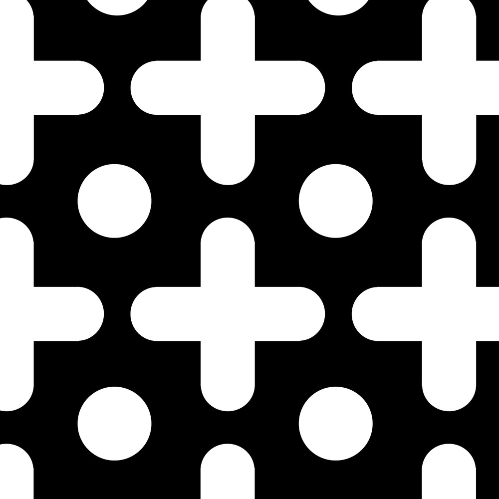 Perforated Metal Sheet Decorative Noughts & Crosses 11mm holes - 2000mm x 1000mm x 1mm mild steel