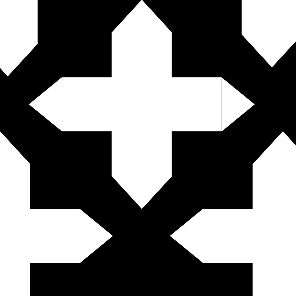 Perforated Metal Sheet Decorative Pointed Cross 13 - 2000mm x 1000mm x 1.2mm aluminium