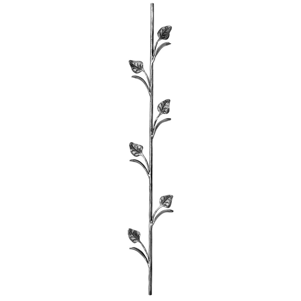 H :1000mm Steel Decorative Bar With Leaves using 12mm Round Bar