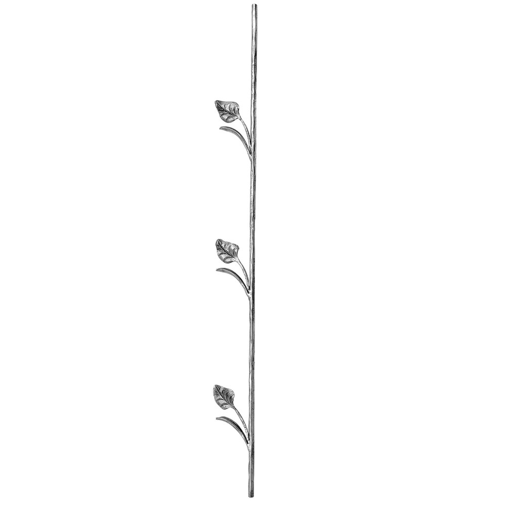 H :1000mm Steel Decorative Bar With Leaves using 12mm Round Bar