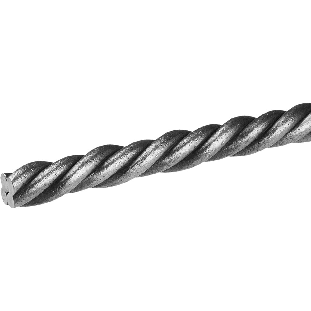 30mm x 3000mm Mild Steel Twisted Rope Bar