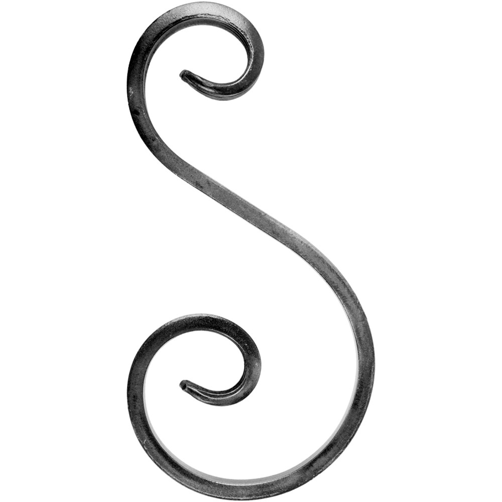 S Scroll Smooth Flat Bar 200 x 100 x 12 x 6mm