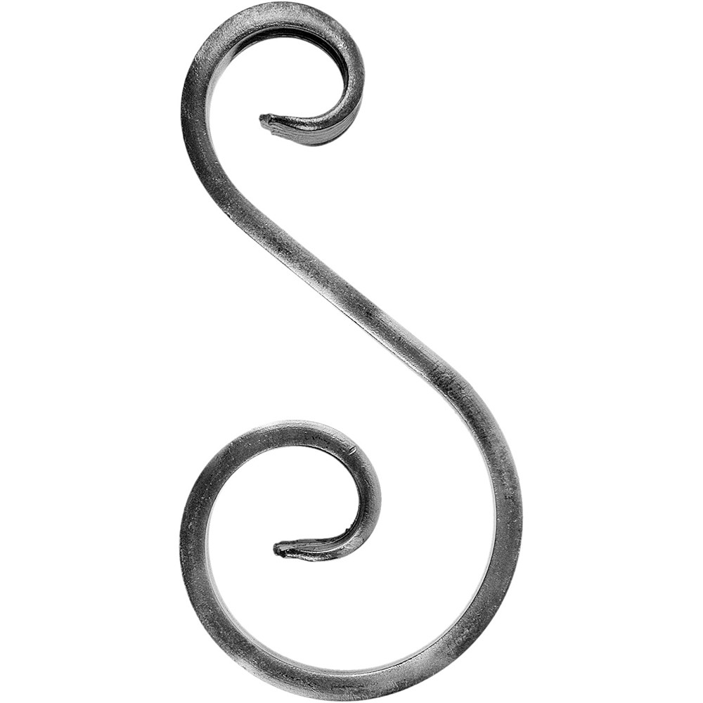 S Scroll Smooth Flat Bar 200 x 100 x 16 x 8mm