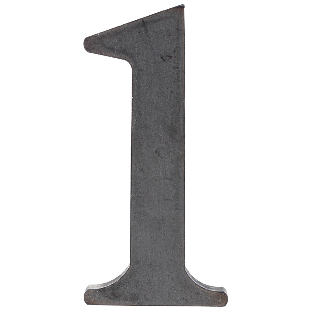 100mm High 6mm Thick Mild Steel Profiled Number 1
