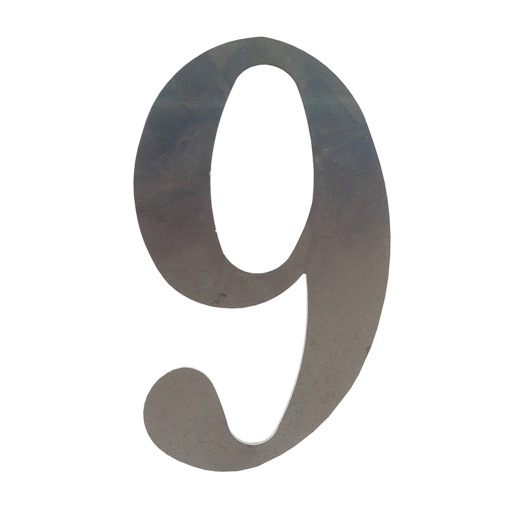 100mm High 6mm Thick Mild Steel Profiled Number 9