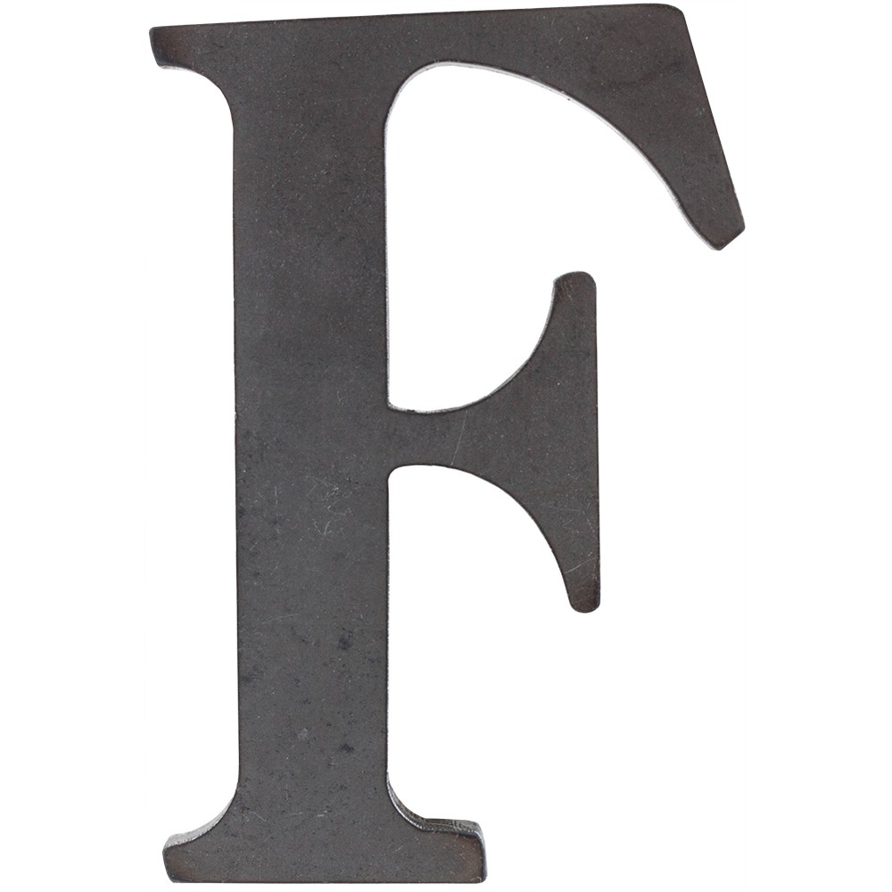 100mm High 6mm Thick Mild Steel Profiled Letter F