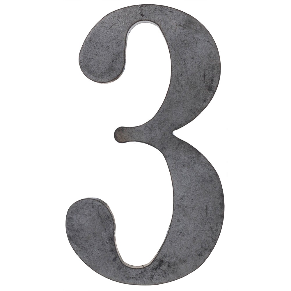 150mm High 6mm Thick Mild Steel Profiled Number 3