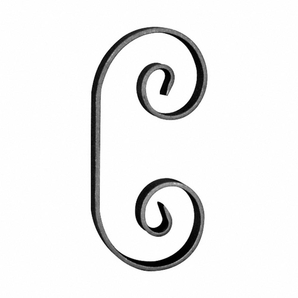 C Scroll - Height 180 x Width 85mm Smooth - 20 x 6mm Flat Bar - F H Brundle