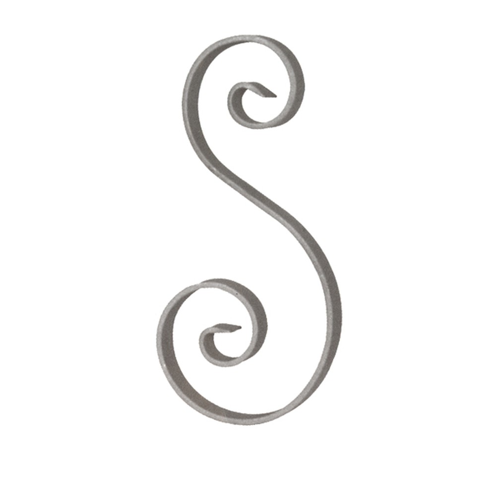 H: 290 x W: 120mm Smooth Steel S Scroll Using 20 x 6mm Flat Bar