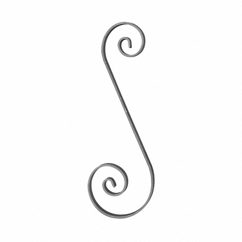 H: 360 x W: 125mm Smooth Steel S Scroll Using 12 x 6mm Flat Bar