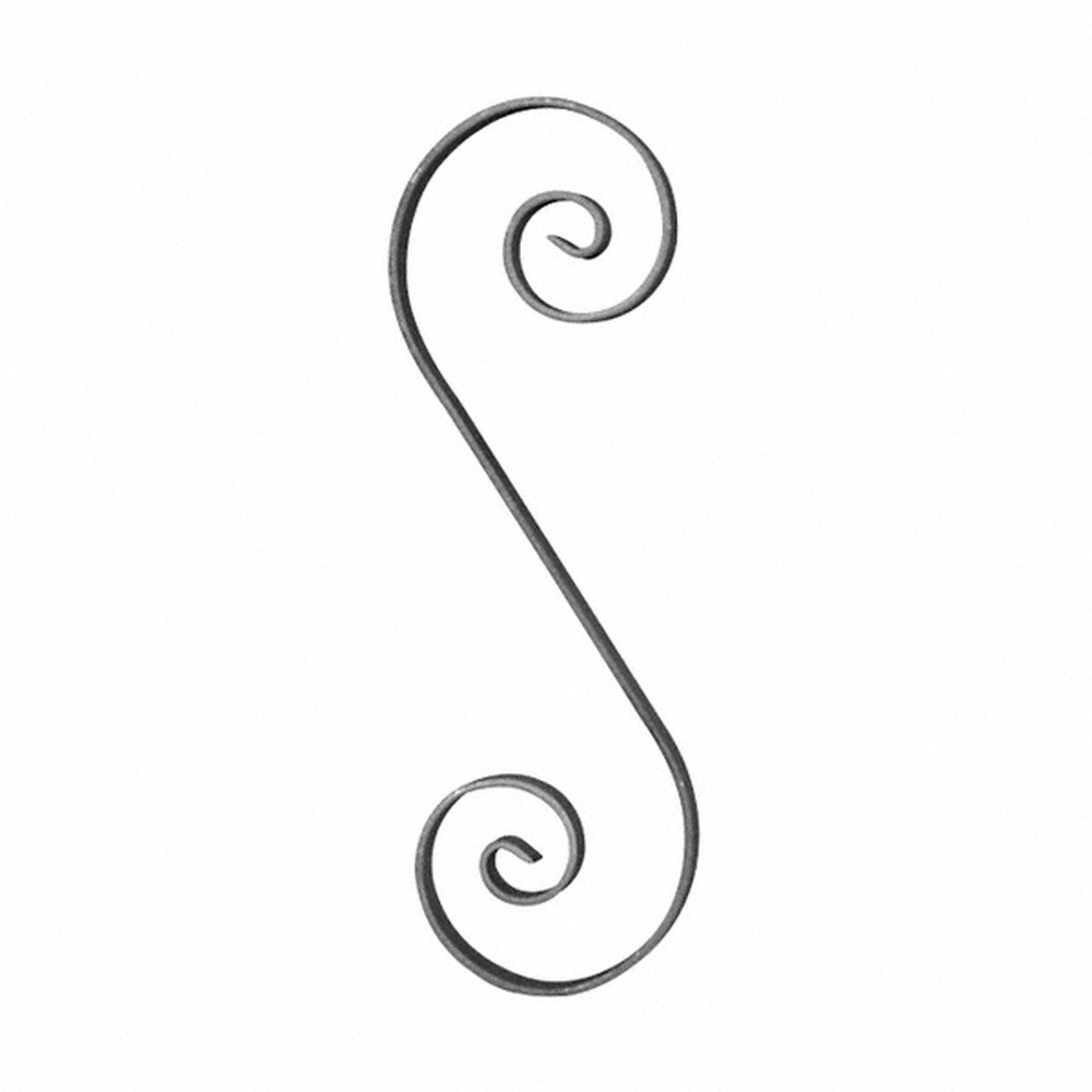 H: 360 x W: 125mm Smooth Steel S Scroll Using 16 x 4mm Flat Bar