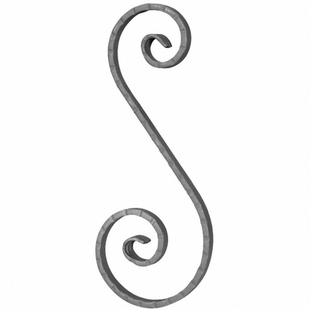 H: 290 x W: 115mm Textured Steel C Scroll Using 12 x 6mm Flat Bar