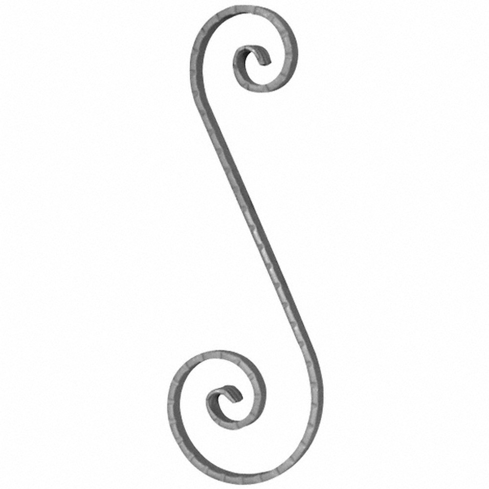 H: 360 x W: 130mm Textured Steel C Scroll Using 12 x 6mm Flat Bar