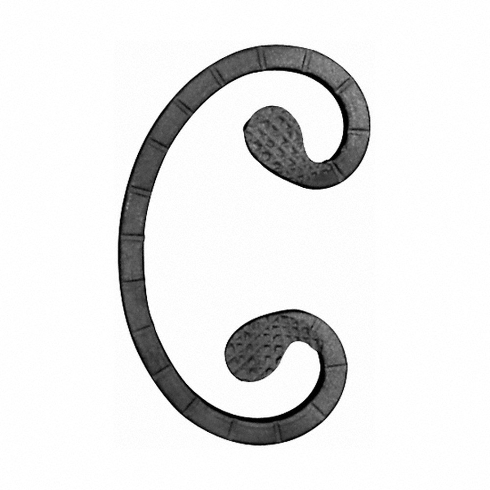 H: 120 x W: 175mm Textured Steel C Scroll Using 8mm Square Bar