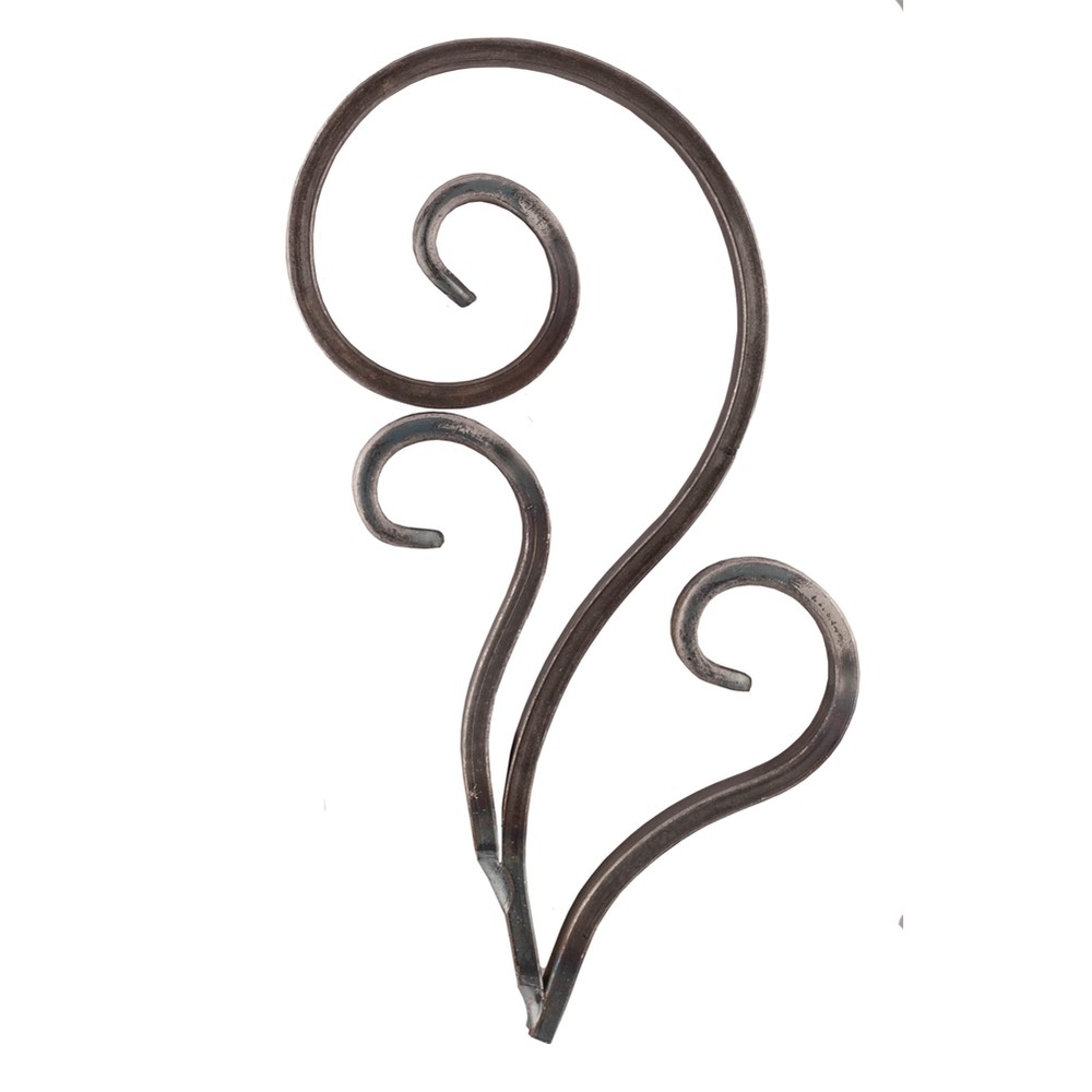 H: 220 x W: 110mm Smooth Steel Scroll Using 12 x 6mm Flat Bar
