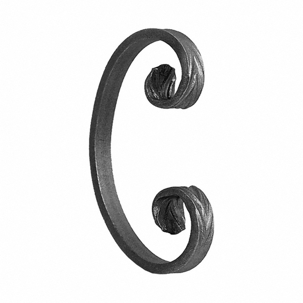 H: 100 x W: 600mm Smooth Steel C Scroll Using 12 x 6mm Flat Bar