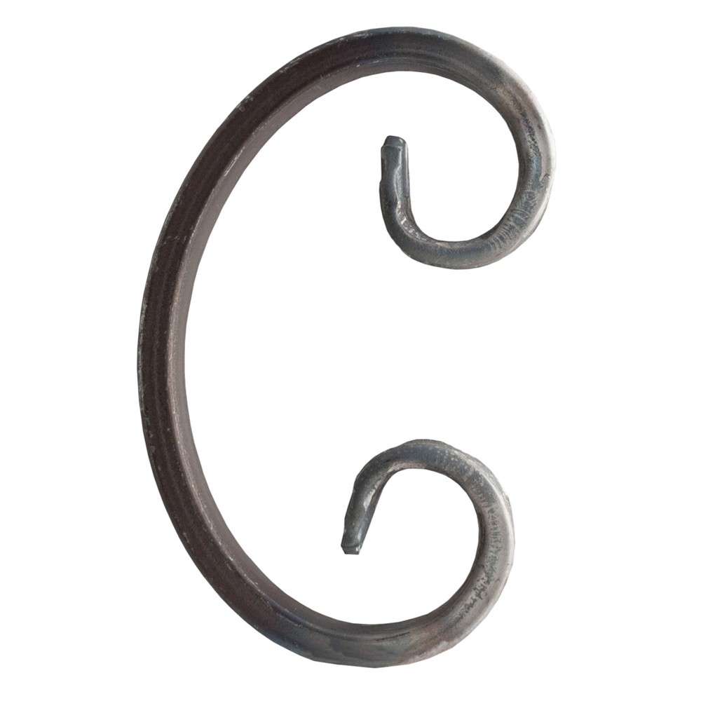 H: 100 x W: 600mm Smooth Steel C Scroll Using 14 x 6mm Flat Bar