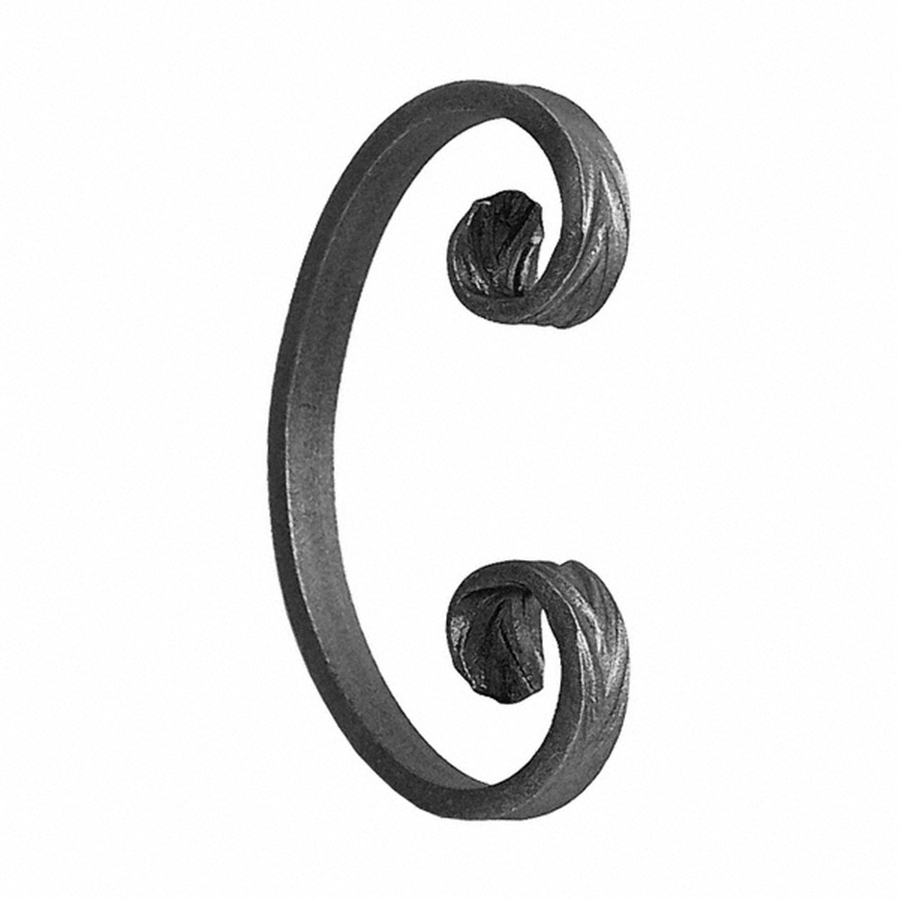 H: 125 x W: 75mm Smooth Steel C Scroll Using 12 x 6mm Flat Bar