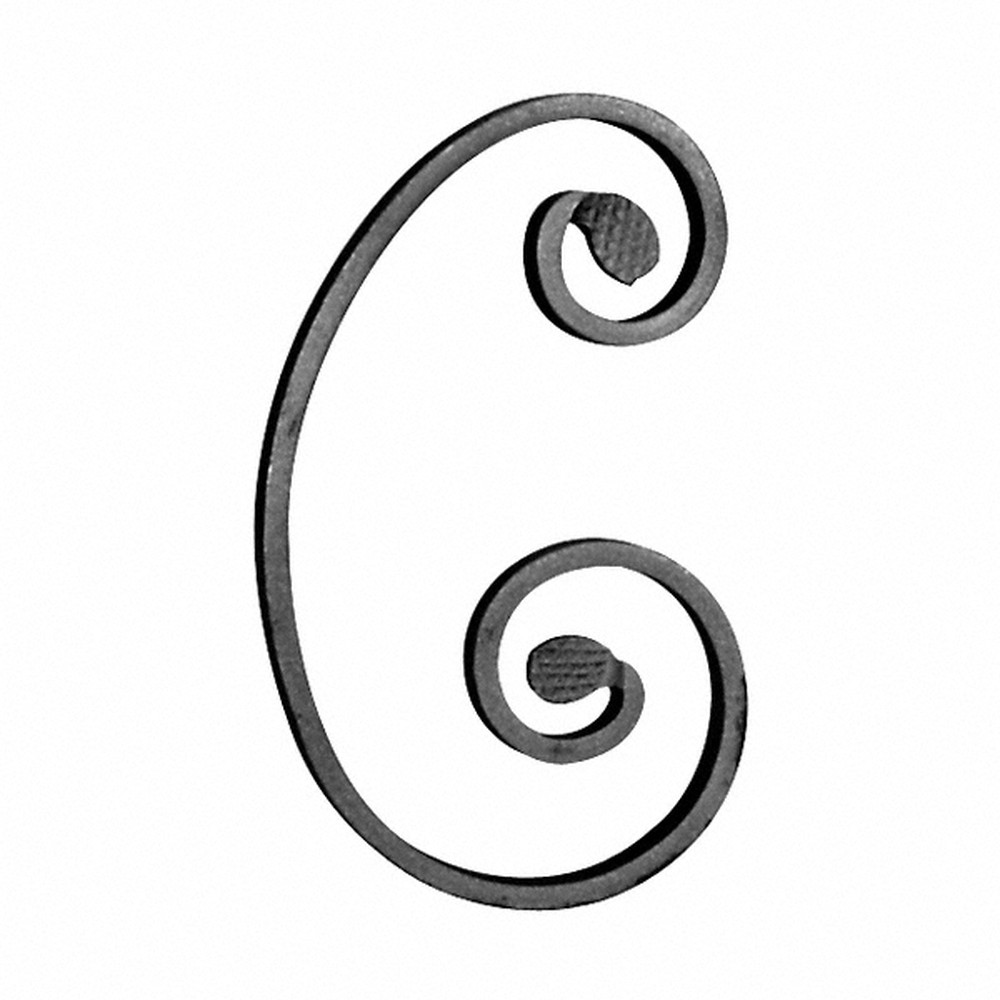 H: 180 x W: 110mm Smooth Steel C Scroll Using 12 x 6mm Flat Bar