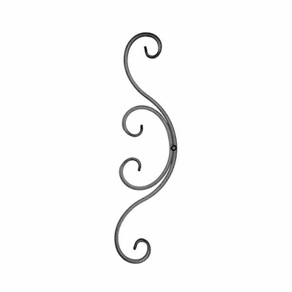 H: 360 x W: 110mm Smooth Decorative Steel Scroll Using 12 x 6mm Flat Bar