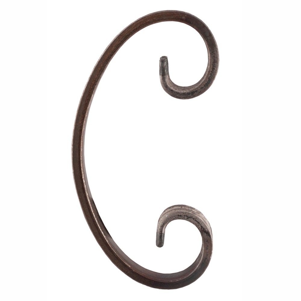 H: 120 x W: 70mm Smooth Steel C Scroll Using 12 x 6mm Flat Bar