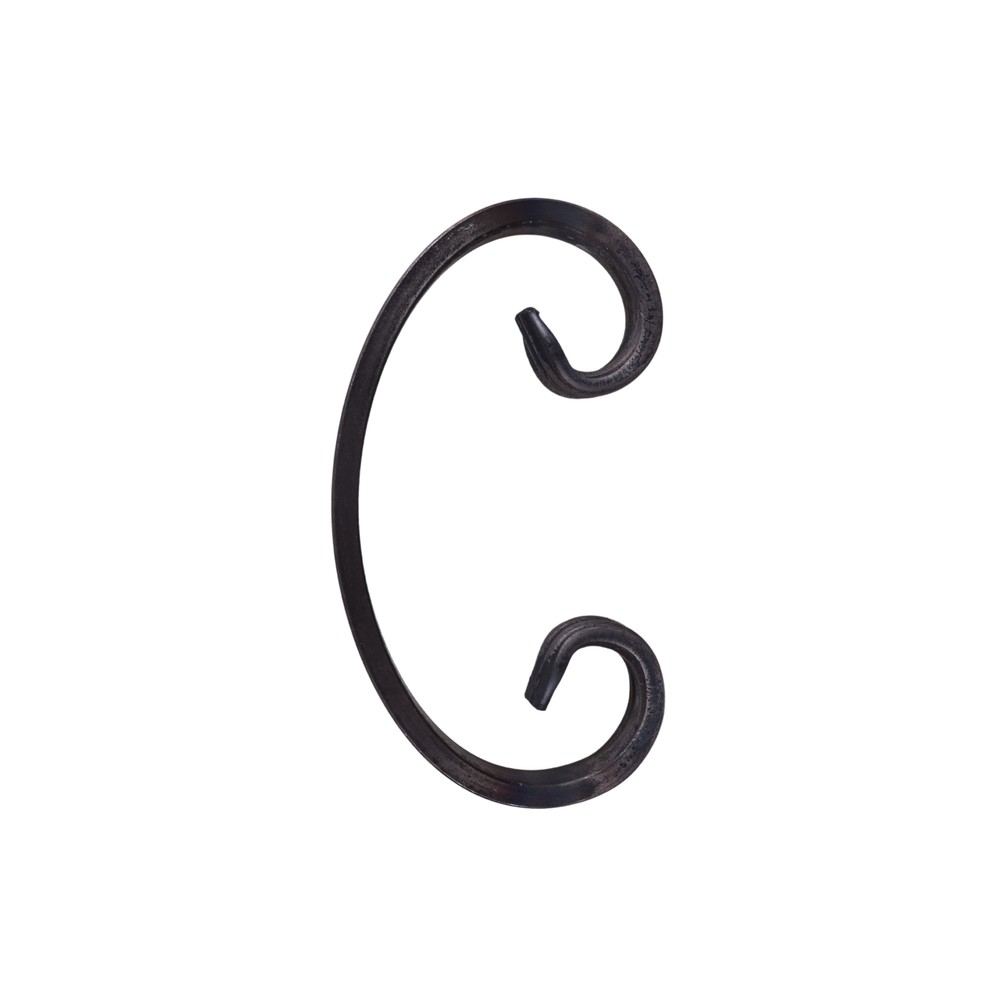 H: 130 x W: 700mm Smooth Steel C Scroll Using 12 x 6mm Flat Bar