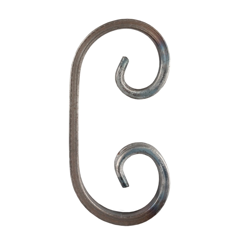 H: 120 x W: 60mm Smooth Steel C Scroll Using 12 x 6mm Flat Bar