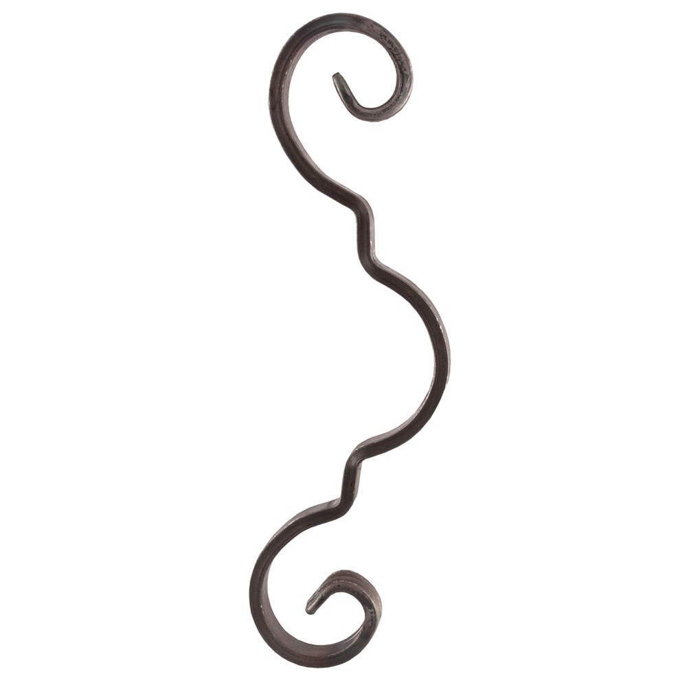 H: 250 x W: 75mm Smooth Steel Decorative Scroll Using 12 x 6mm Flat Bar