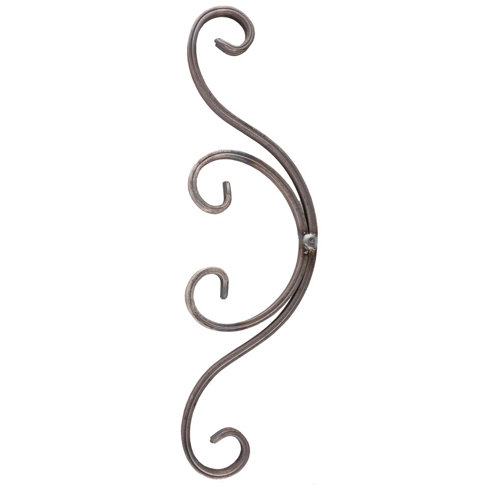 H: 360 x W: 110mm Fluted Steel Decorative Scroll Using 12 x 6mm Flat Bar