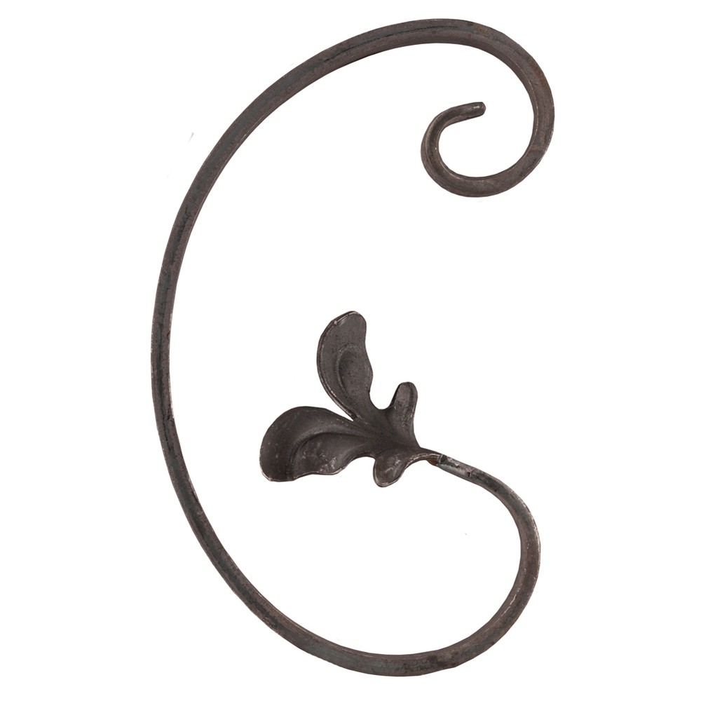 H: 200 x W: 125mm Smooth Steel C Scroll Left Hand Using 12 x 6mm Flat Bar