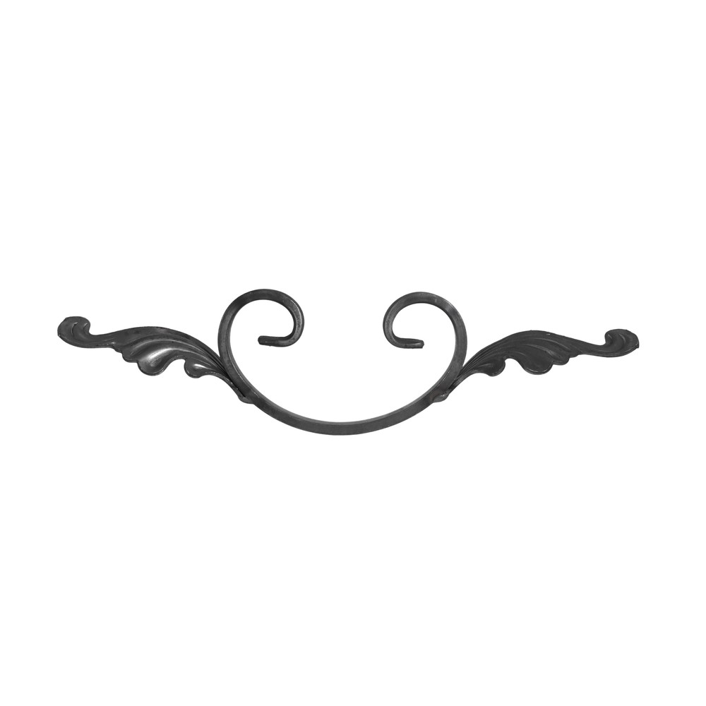 H: 80 x W: 325mm Smooth Steel C Scroll Using 12 x 6mm Flat Bar