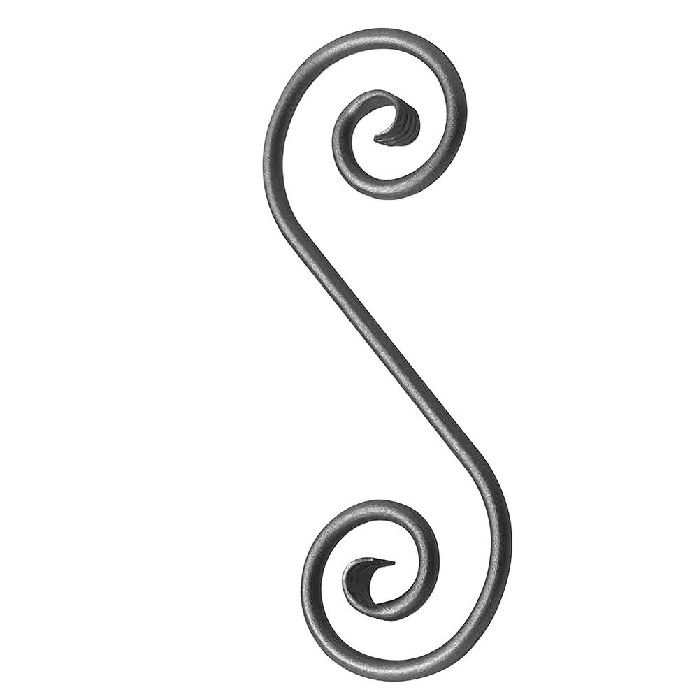 S Scroll - Height 360 x Length 130mm Smooth - 12mm Round Bar