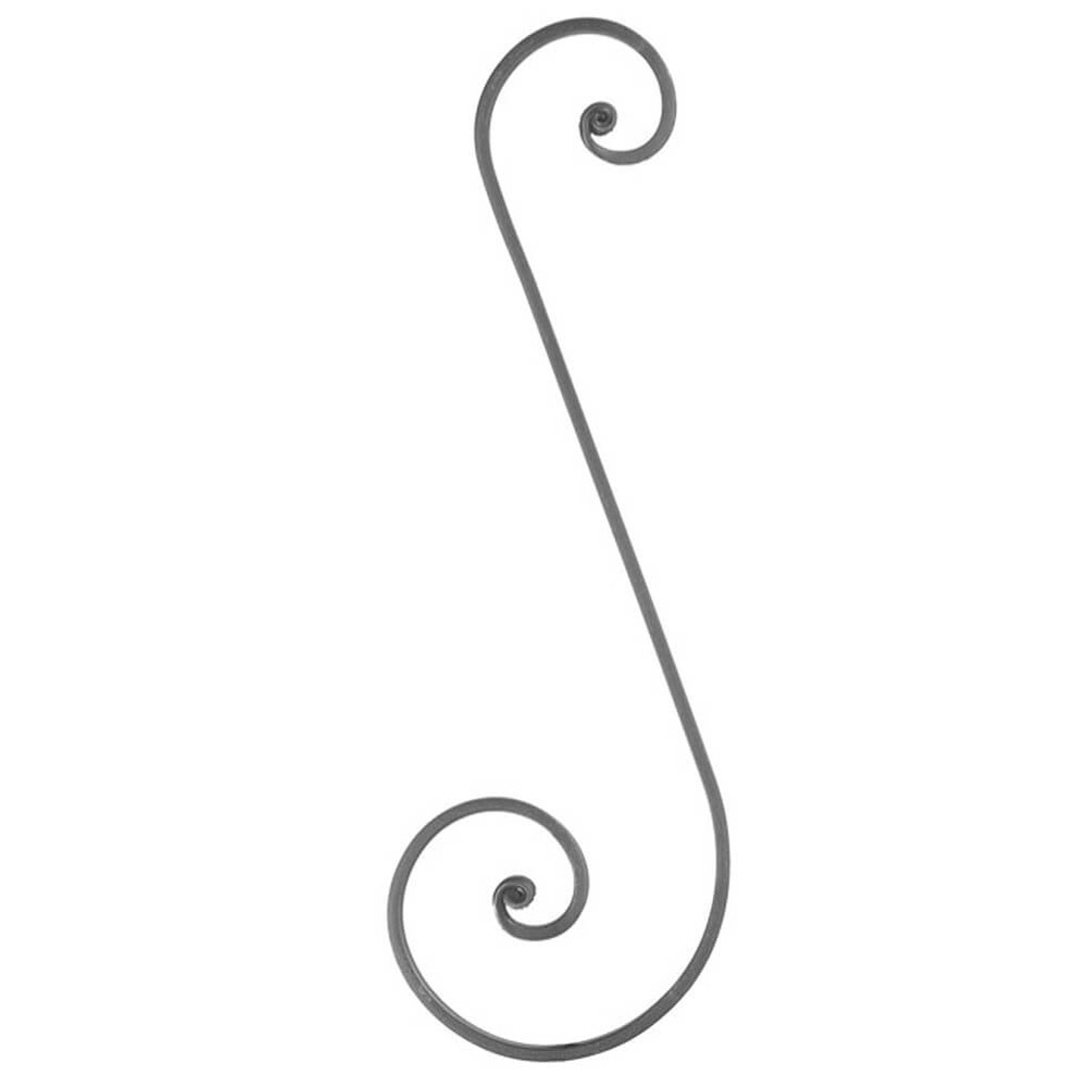S Scroll - Height 450 x Length 145mm Smooth - 12 x 6mm Flat Bar