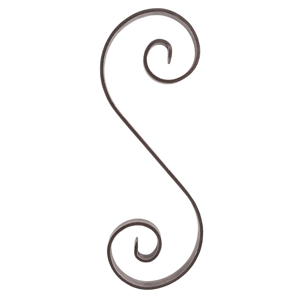 S Scroll - Height 290 x Length 100mm Smooth - 16 x 4mm Flat Bar