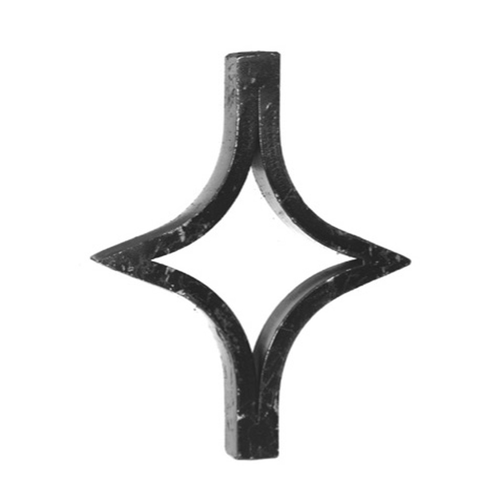 Panel Unit + Pointed - H 185 x L 155mm Smooth - 16mm Square Bar