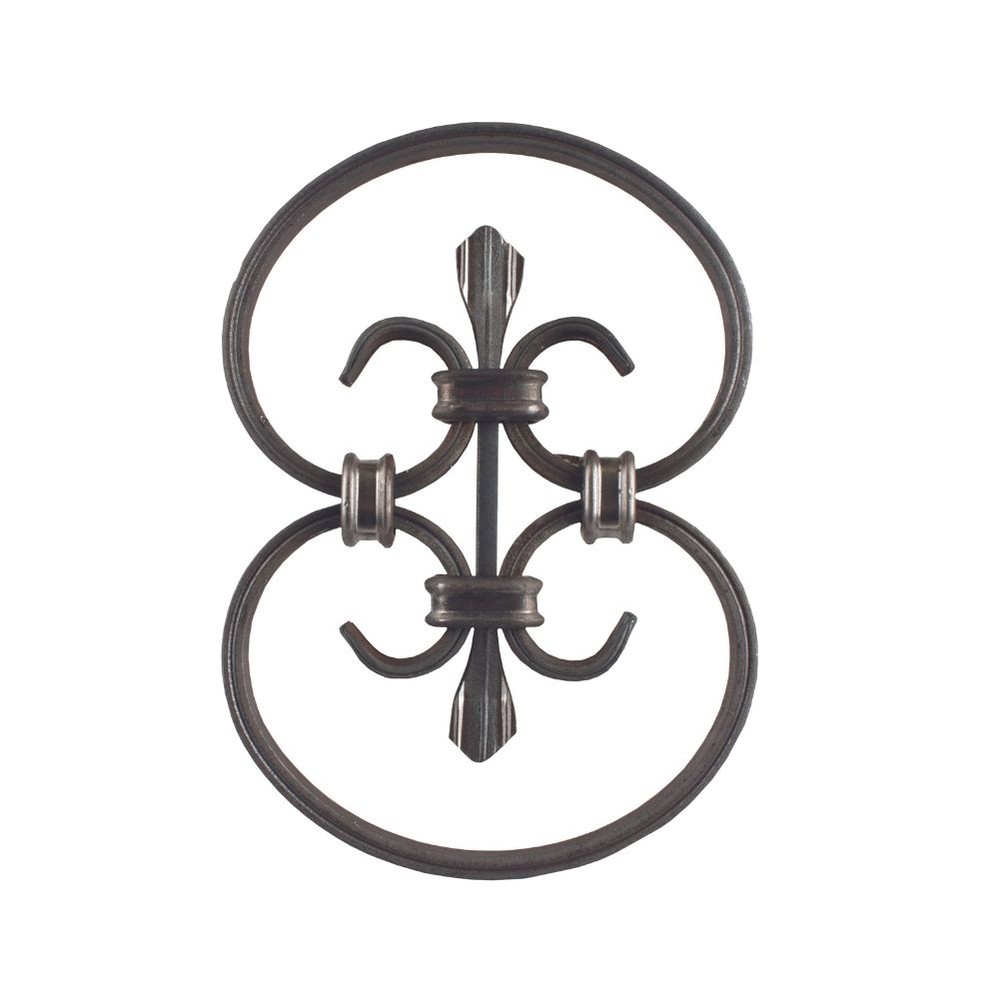 Rosette - Height 140 x Length 205mm Fluted - 12 x 6mm Flat Bar