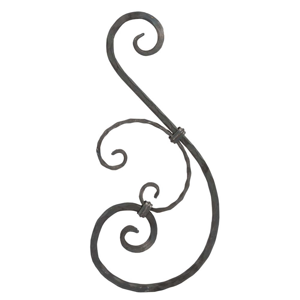 Scroll Unit - H 480 x L 220mm Hammered - 12mm Sq Bar