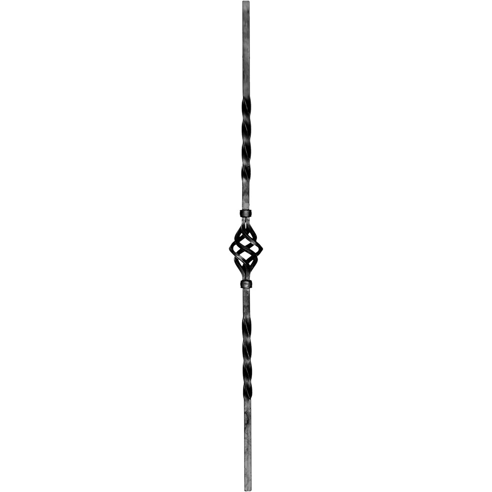 Bar - H 1000 Double Twist Single Basket Smooth - 16mm Square Tube