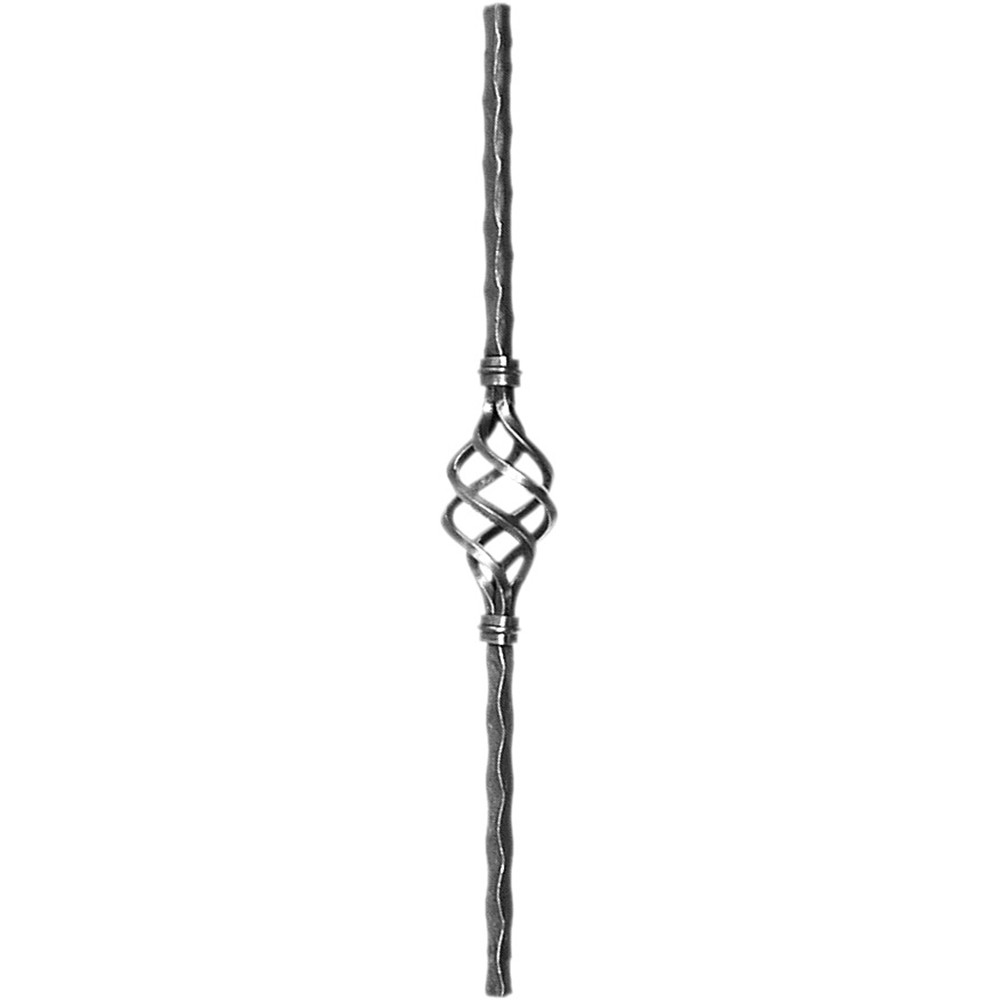 Bar - H 500 x L 60mm Single Basket Hammered - 12mm Square Bar