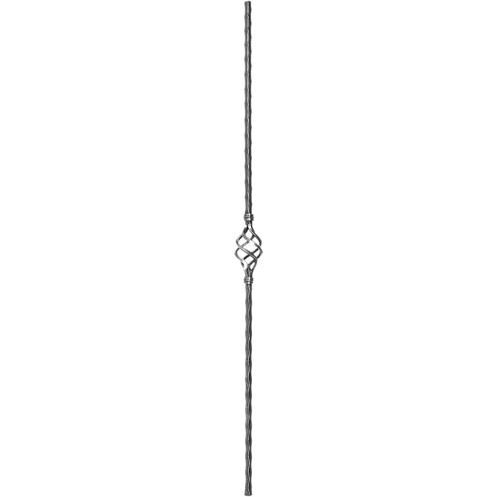 Decorative Bar - H 1000 x L 60mm Hammered - 12mm Square Bar