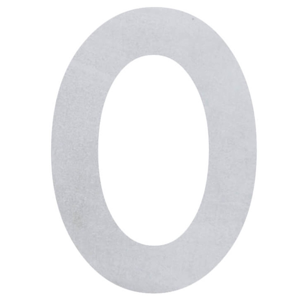 Profiled Number 0 - 304 Stainless Steel Height 100mm - 1.5mm Thick - 3M Sticker