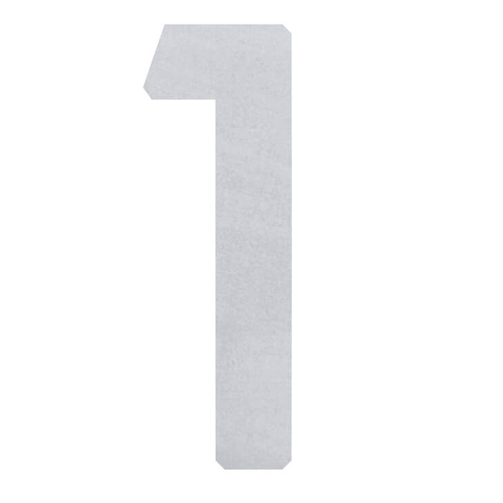 Profiled Number 1 - 304 Stainless Steel Height 100mm - 1.5mm Thick - 3M Sticker