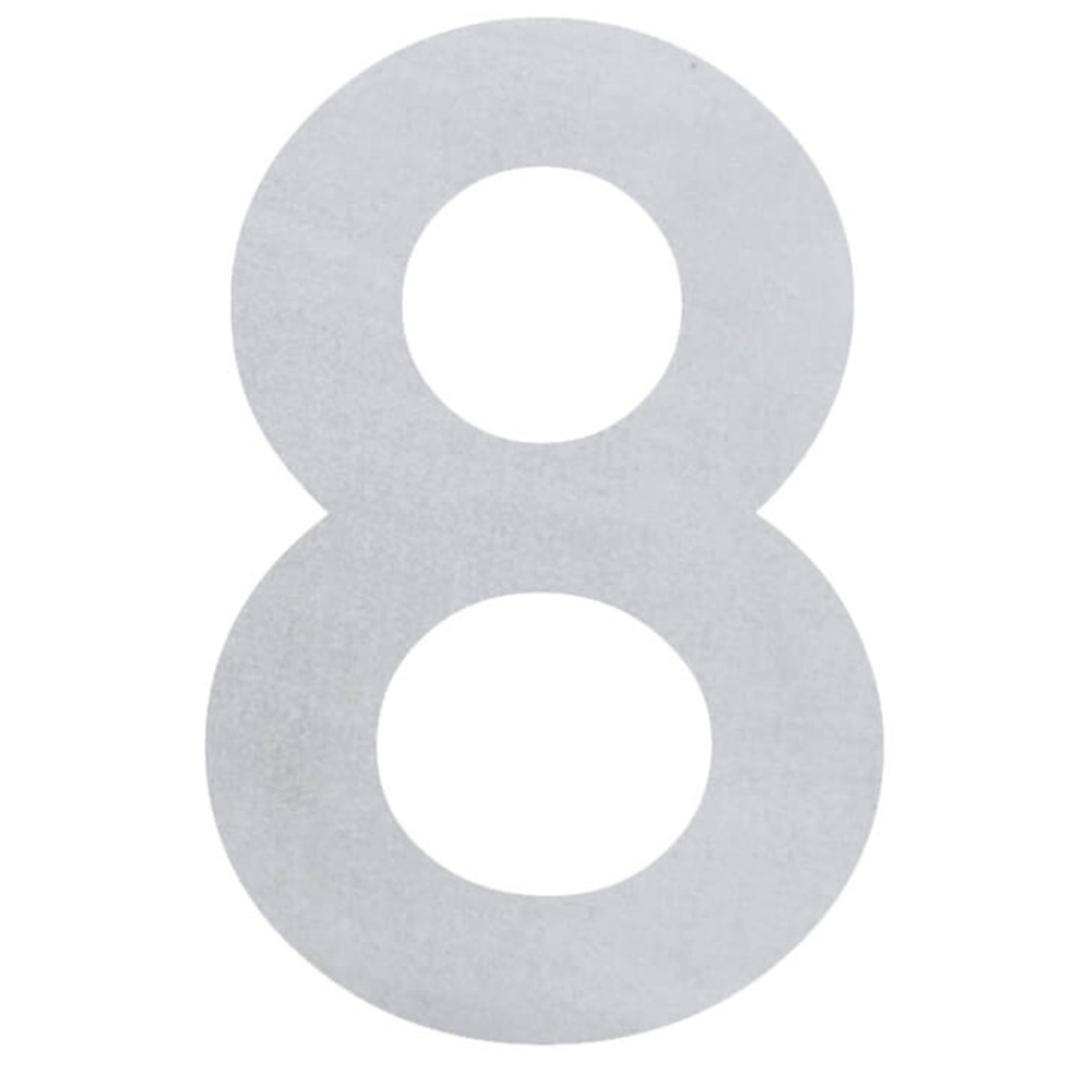 Profiled Number 8 - 304 Stainless Steel Height 100mm - 1.5mm Thick - 3M Sticker