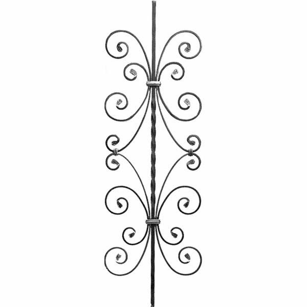 Panel Unit - H 950 x L 300mm 12mm Sq Bar Smooth - 12 x 6mm Flat Bar