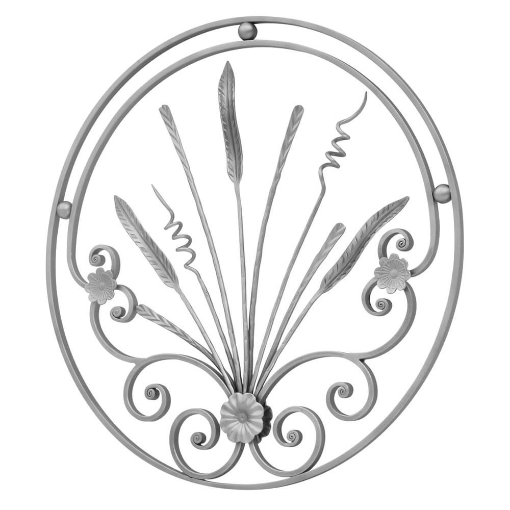 Floral Panel - H 630mm Smooth - 14 x 8mm Flat Bar