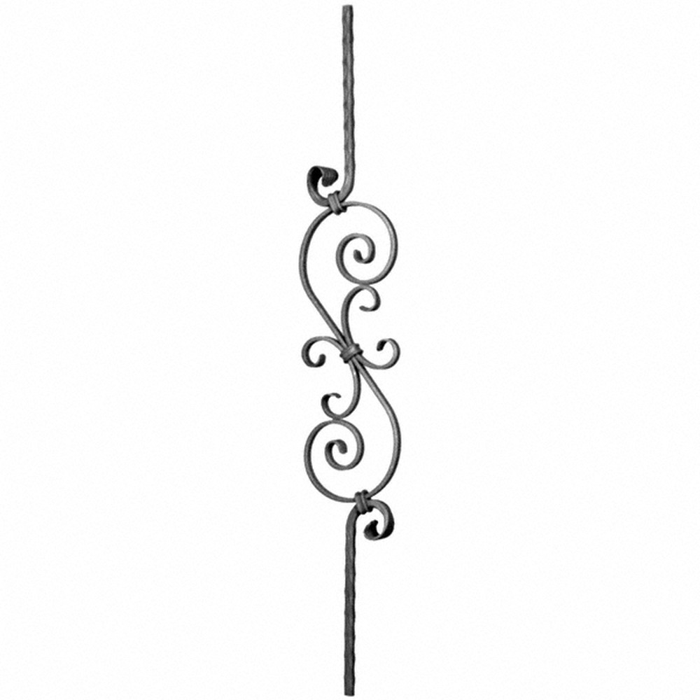 Panel Unit - H 950 x L 140mm 12mm Sq Bar Hammered - 12 x 6mm Flat Bar