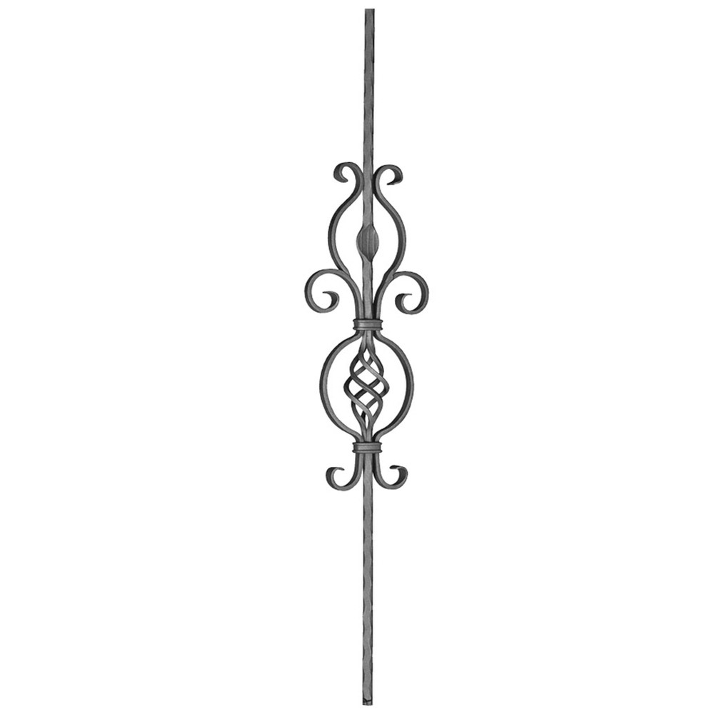 Panel Unit - H 950 x L 170mm 12mm Sq Bar Hammered - 12 x 6mm Flat Bar