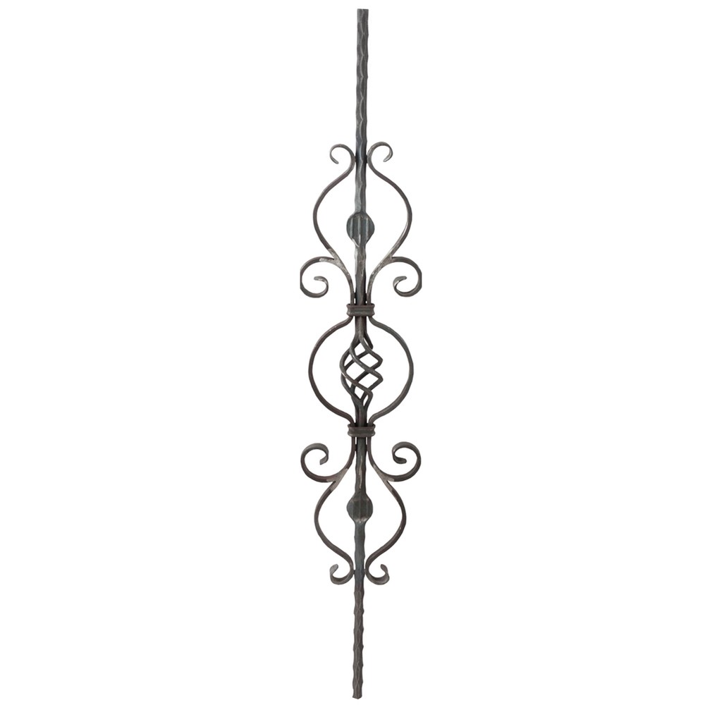 Panel Unit - H 950 x L 170mm 12mm Sq Bar Hammered - 12 x 6mm Flat Bar