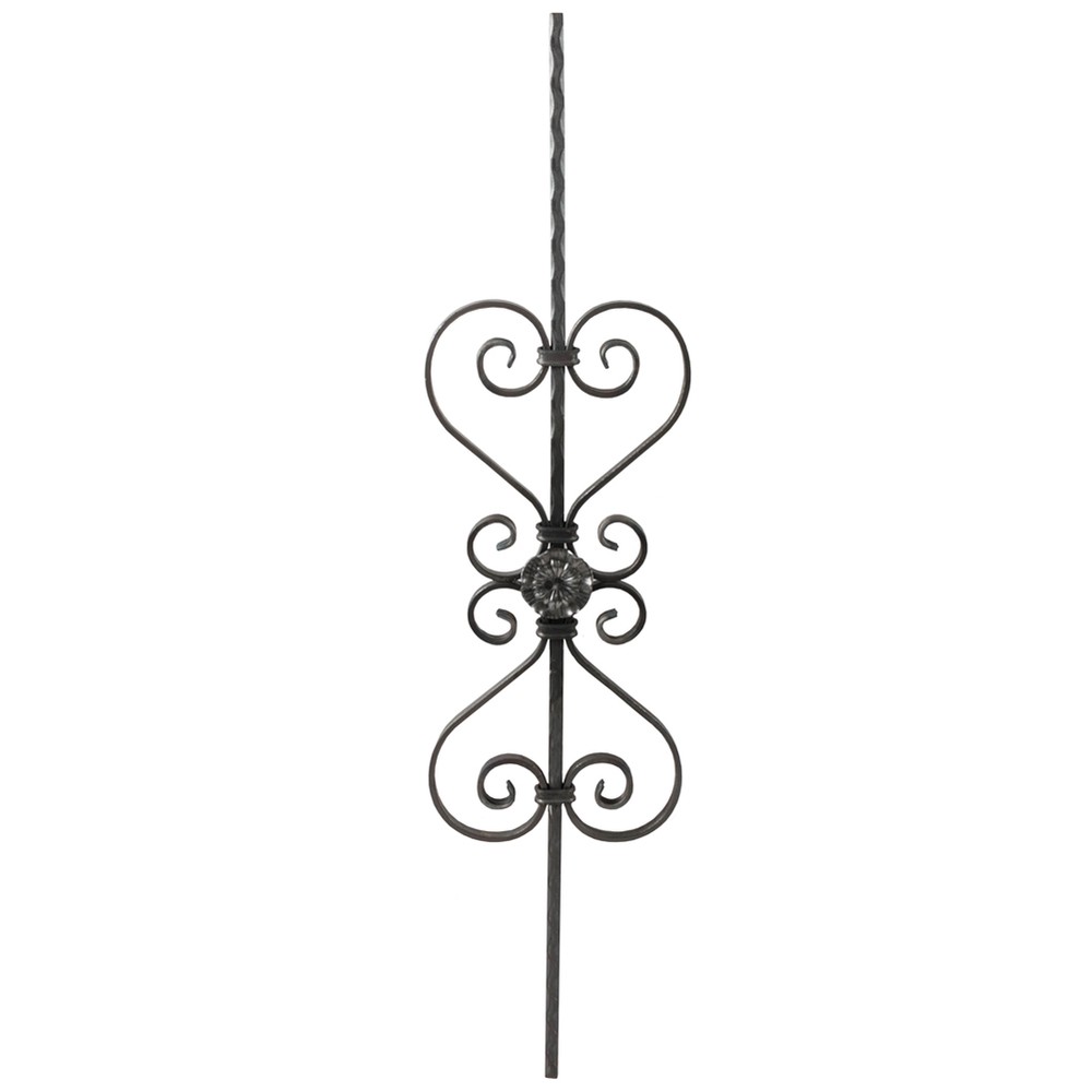 Panel Unit - H 950 x L 220mm 12mm Sq Bar Hammered - 12 x 6mm Flat Bar