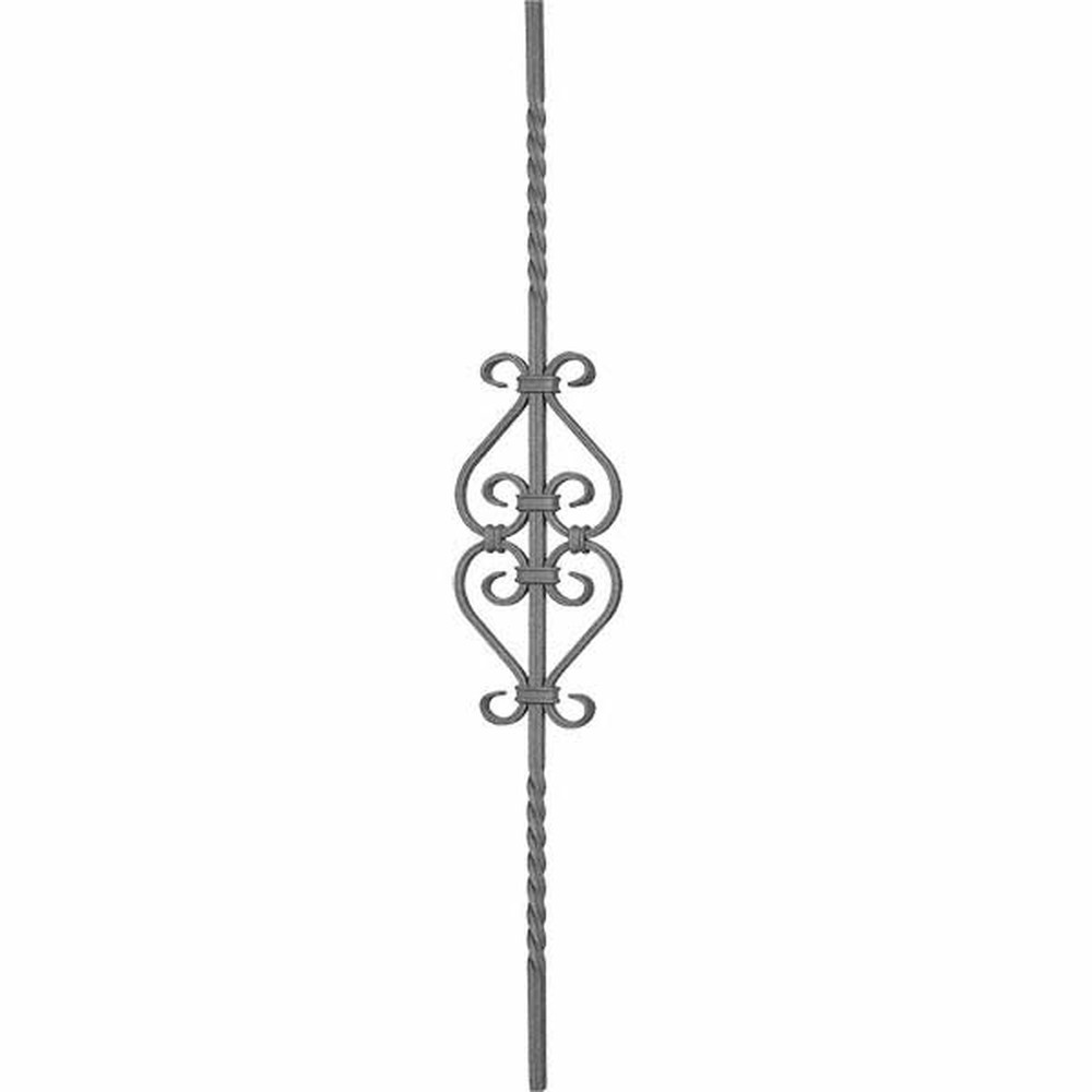 Panel Unit - H 950 x L 145mm 12mm Sq Bar Fluted Double Twist - 12 x 6mm Flat bar